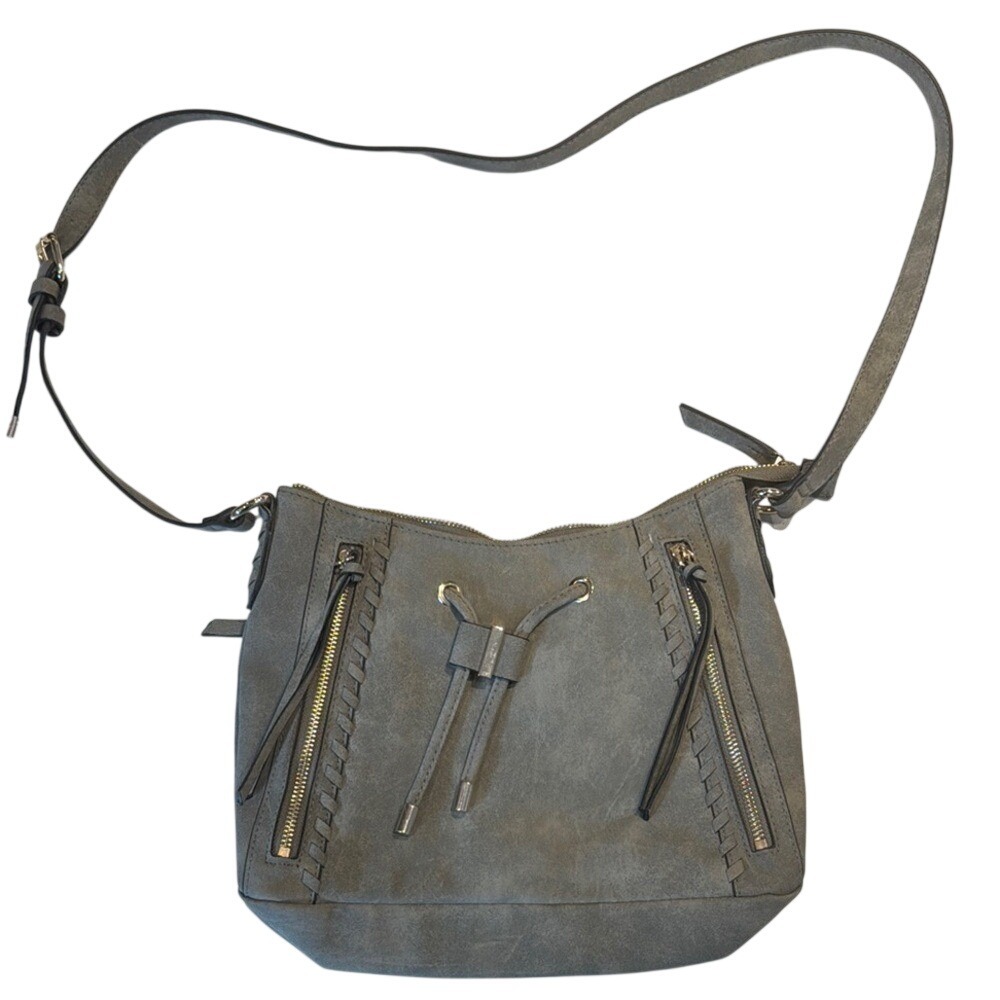 Rosetti Stylish Gray Shoulder Crossbody Bag Boho Chic Hippie Zipper Clos…
